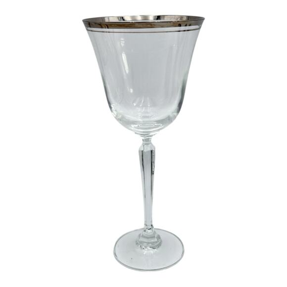 Mikasa Briarcliffe Crystal Stemware Silver Band Iced Tea Wine Glass Water Goblet - Picture 13 of 16